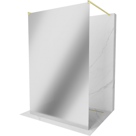 Mexen Kioto laisvai stovinti dušo pertvara 140 x 200 cm, veidrodis 8 mm, auksinis šlifuotas - 800-140-002-55-50