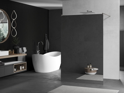 Mexen Kioto laisvai stovinti dušo sienelė 100 x 200 cm, veidrodis 8 mm, šlifuotas nikelis - 800-100-002-97-50