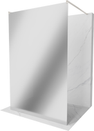 Mexen Kioto laisvai stovinti dušo siena 120 x 200 cm, veidrodis 8 mm, šepečiu nikelis - 800-120-002-97-50