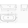 Mexen Oval laisvai stovinti sieninė vonia 180 x 80 cm, balta, chromuota perpyle - 52671808000-01