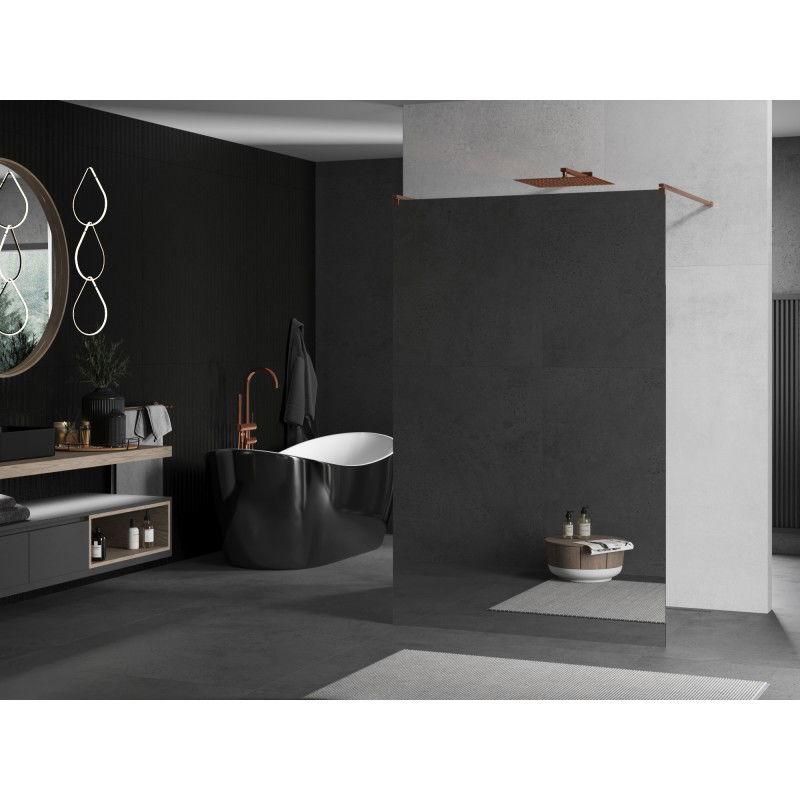 Mexen Kioto stovinti dušo siena 110 x 200 cm, veidrodis 8 mm, šlifuotas varis - 800-110-002-65-50