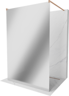 Mexen Kioto laisvai pastatoma dušo siena 130 x 200 cm, veidrodis 8 mm, šlifuota varis - 800-130-002-65-50