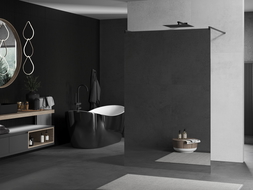 Mexen Kioto laisvai stovinti dušo sienelė 100 x 200 cm, veidrodis 8 mm, šlifuota gun gray - 800-100-002-66-50