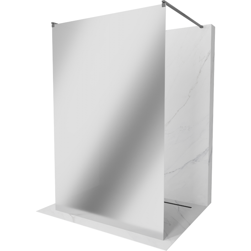 Mexen Kioto laisvai stovinti dušo sienelė 100 x 200 cm, veidrodis 8 mm, šlifuota gun gray - 800-100-002-66-50