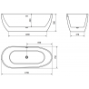Mexen Eos laisvai stovinti vonia 170 x 75 cm, balta, aukso perregos - 52471707500-50