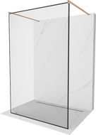 Mexen Kioto laisvai pastatoma dušo siena 110 x 200 cm, juodas raštas 8 mm, šlifuotas varis - 800-110-002-65-70