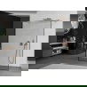 Mexen Kioto laisvai stovinti dušo siena 140 x 200 cm, juodas modelis 8 mm, šlifuotas varis - 800-140-002-65-70
