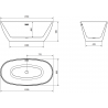 Mexen Eris laisvai stovinti vonia 155 x 80 cm, balta/juoda, baltas perpildymas - 53441558075-20