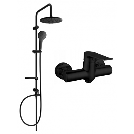 Mexen Pecos Erik išorinis dušo komplektas su dušo galvute ir maišytuvu, juoda - 72740205-70
