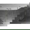 Mexen Kioto laisvai pastatoma dušo siena 110 x 200 cm, juodas modelis 8 mm, satinė nikelio danga - 800-110-002-97-77