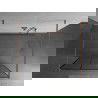 Mexen Kioto laisvai stovinti dušo sienelė 120 x 200 cm, juodas raštas 8 mm, šlifuotas varis - 800-120-002-65-77