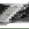 Mexen Kioto laisva dušo siena 140 x 200 cm, juodas raštas 8 mm, gun gray šlifuotas - 800-140-002-66-77
