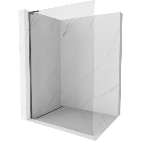 Mexen Kioto L wall shower panel Walk-in 95 x 200 cm, transparent, gun gray brushed - 800-095-103-66-00