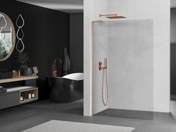 Mexen Kioto L dušo pertvara Walk-in 80 x 200 cm, skaidri, šlifuota varis - 800-080-103-65-00