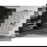Mexen Kioto laisvai pastatoma dušo siena 100 x 200 cm, juodos dizaino 8 mm, gun gray šukuotinis - 800-100-002-66-78