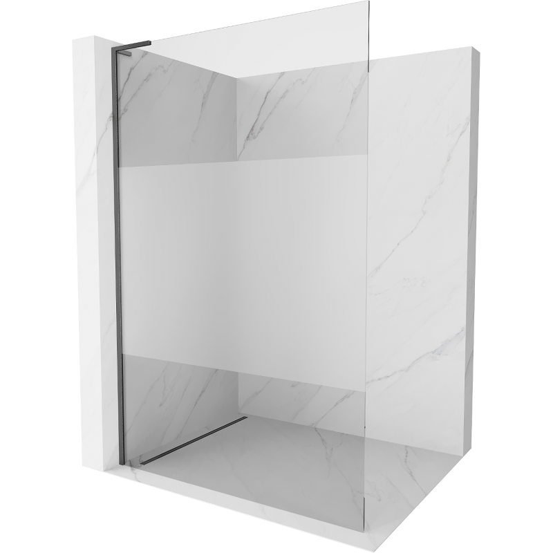 Mexen Kioto L Walk-in dušo sienelė 70 x 200 cm, stiklinė/frost, gun gray šlifuotas - 800-070-103-66-35