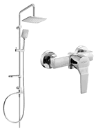 Mexen Sven viršutinio montavimo dušo komplektas su lietaus dušu ir Caro dušo maišytuvu, chromas - 746640262-00