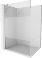 Mexen Kioto L Walk-in dušo siena 70 x 200 cm, permatoma/matuota, šlifuota nikelis - 800-070-103-97-35
