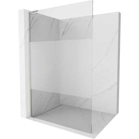 Mexen Kioto L Walk-in dušo siena 90 x 200 cm, skaidri/matinė, šlifuotas nikelis - 800-090-103-97-35