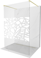 Mexen Kioto standi dušo siena 120 x 200 cm, balta modelis 8 mm, auksinė šlifuota - 800-120-002-55-85