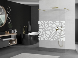 Mexen Kioto standi dušo siena 120 x 200 cm, balta modelis 8 mm, auksinė šlifuota - 800-120-002-55-85