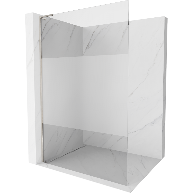 Mexen Kioto L dušo siena Walk-in 100 x 200 cm, skaidrus/matiniu, šlifuotas nikelis - 800-100-103-97-35