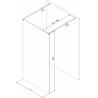 Mexen Kioto laisvai pastatoma dušo siena 130 x 200 cm, balta struktūra 8 mm, auksinė šlifuota - 800-130-002-55-97