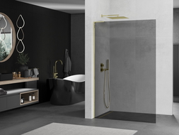 Mexen Kioto L Walk-in dušo siena 70 x 200 cm, grafitas, auksas - 800-070-103-50-40
