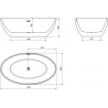 Mexen Nike laisv standing vonia 175 x 100 cm, balta, šlifuota varinė pertrauka - 54071751000-65