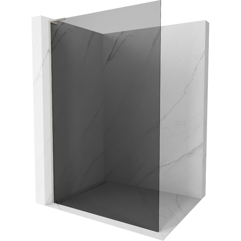 Mexen Kioto L Walk-in dušo siena 70 x 200 cm, grafitas, šlifuotas nikelis - 800-070-103-97-40
