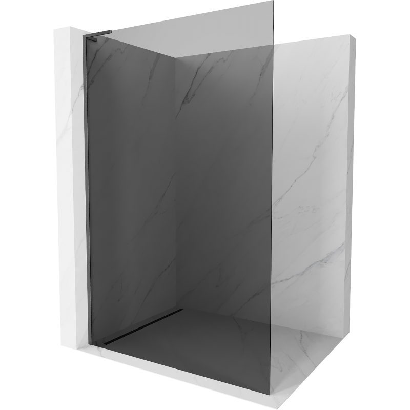 Mexen Kioto L Walk-in dušo siena 100 x 200 cm, grafitas, kulka gun gray šlifuota - 800-100-103-66-40