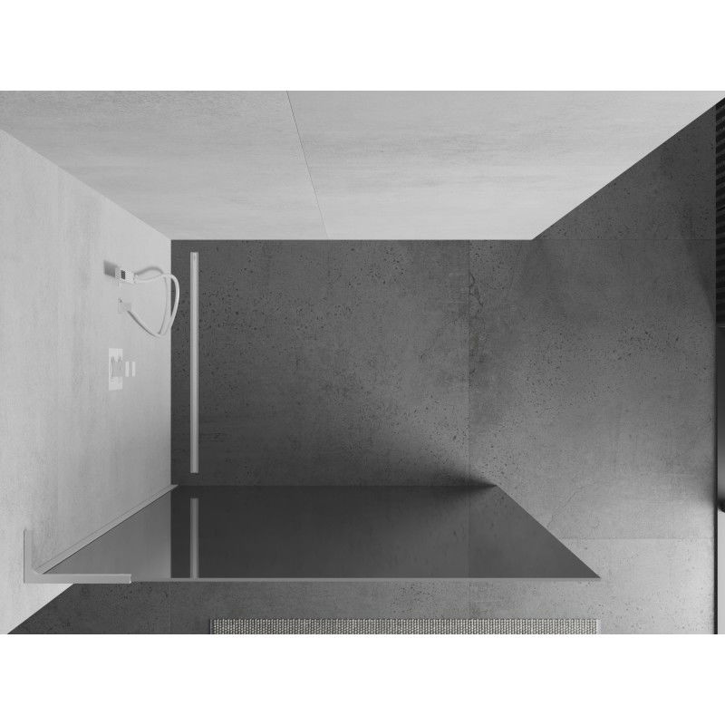 Mexen Kioto L Dušo Sienelė Walk-in 120 x 200 cm, Veidrodis, Balta - 800-120-103-20-50