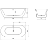Mexen Roxy laisvai pastatoma vonia 170 x 80 cm, balta, perpylimo gun metal - 51201708000-95