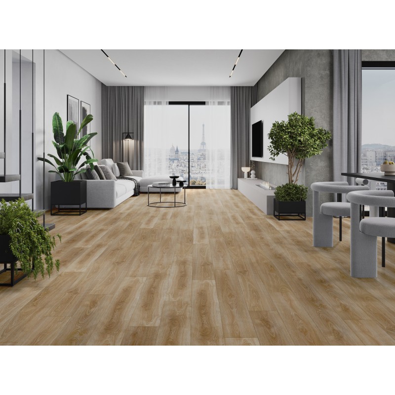 Mexen San Marcos vinilinės plokštės 1240 x 182 mm SPC 6,5 mm, IXPE pamušalas 1,5 mm, 4 V-Fuga, Ąžuolas