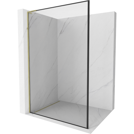 Mexen Kioto L Walk-in dušo sienelė 60 x 200 cm, juodas raštas, auksinis - 800-060-103-50-70