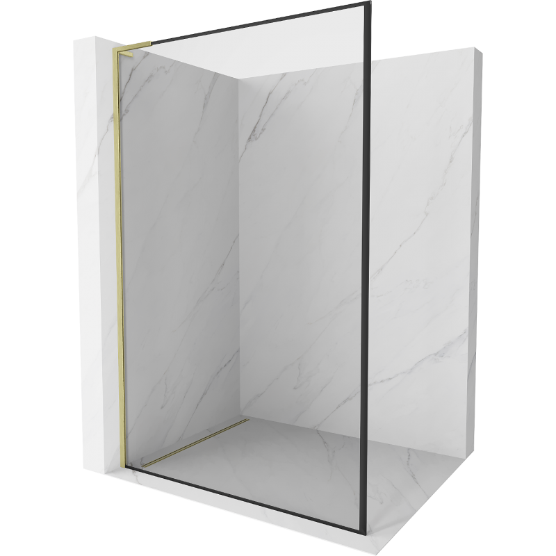 Mexen Kioto L Prašmatni dušų siena Walk-in 50 x 200 cm, juodas raštas, auksinė šlifuota - 800-050-103-55-70