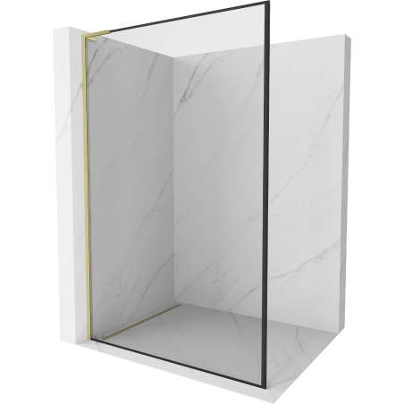Mexen Kioto L Prašmatni dušų siena Walk-in 50 x 200 cm, juodas raštas, auksinė šlifuota - 800-050-103-55-70