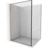 Mexen Kioto L prausiamoji siena Walk-in 90 x 200 cm, juodos raštas, šlifuota varis - 800-090-103-65-70