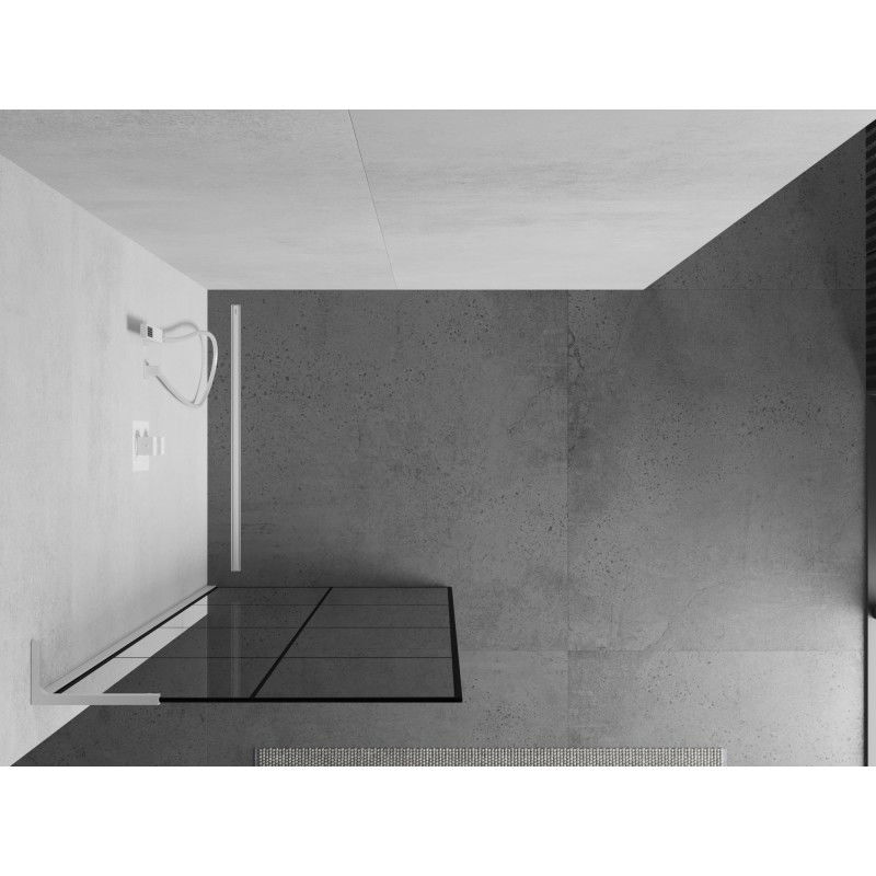 Mexen Kioto L dušo sienelė Walk-in 70 x 200 cm, juodas tinklelis, balta - 800-070-103-20-77