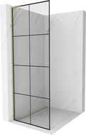 Mexen Kioto L Walk-in dušo siena 70 x 200 cm, juodas raštas, auksinė - 800-070-103-50-77