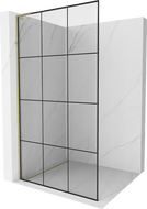 Mexen Kioto L dušo siena Walk-in 120 x 200 cm, juodas raštas, auksinis - 800-120-103-50-77
