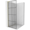 Mexen Kioto L dušo siena Walk-in 70 x 200 cm, juodas raštas, šlifuotas auksas - 800-070-103-55-77