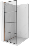 Mexen Kioto L dušo siena Walk-in 90 x 200 cm, juodasis raštas, rožinis auksas - 800-090-103-60-77