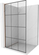 Mexen Kioto L dušas sienelė Walk-in 120 x 200 cm, juodas raštas, rožinė auksas - 800-120-103-60-77
