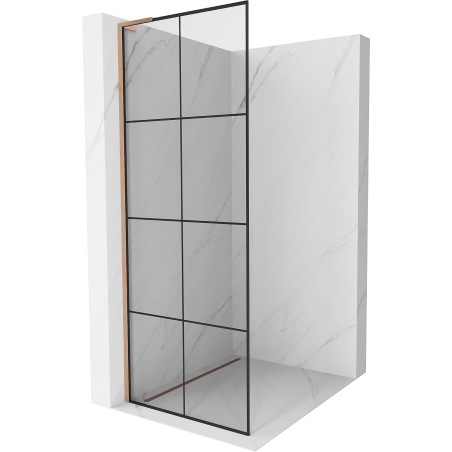 Mexen Kioto L dušo siena Walk-in 70 x 200 cm, juodas raštas, šlifuota varis - 800-070-103-65-77