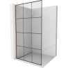 Mexen Kioto L walk-in dušo sienelė 100 x 200 cm, juodas raštas, šlifuota varis - 800-100-103-65-77
