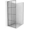 Mexen Kioto L Walk-in dušo siena 90 x 200 cm, juoda tekstūra, šviesiai pilka šlifuota - 800-090-103-66-77
