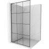 Mexen Kioto L dušo siena Walk-in 100 x 200 cm, juodas raštas, gun gray šlifuotas - 800-100-103-66-77