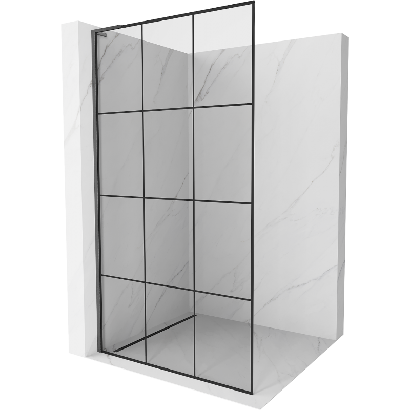 Mexen Kioto L dušo sienelė Walk-in 110 x 200 cm, juodas raštas, šlifuotas ginkluotas pilkas - 800-110-103-66-77