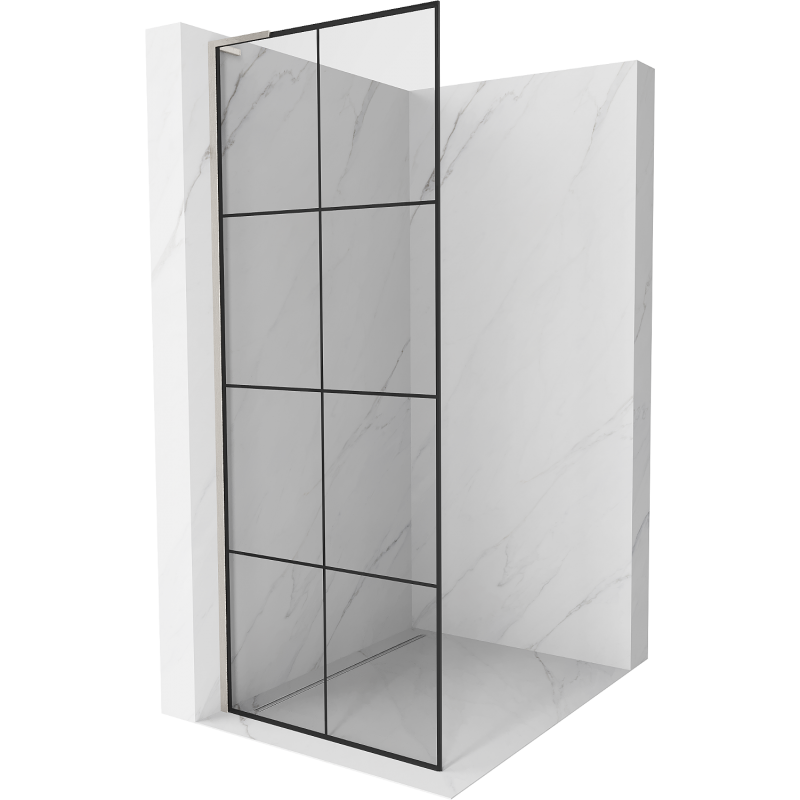 Mexen Kioto L Walk-in dušo siena 70 x 200 cm, juodas raštas, šveitimas nikeliu - 800-070-103-97-77